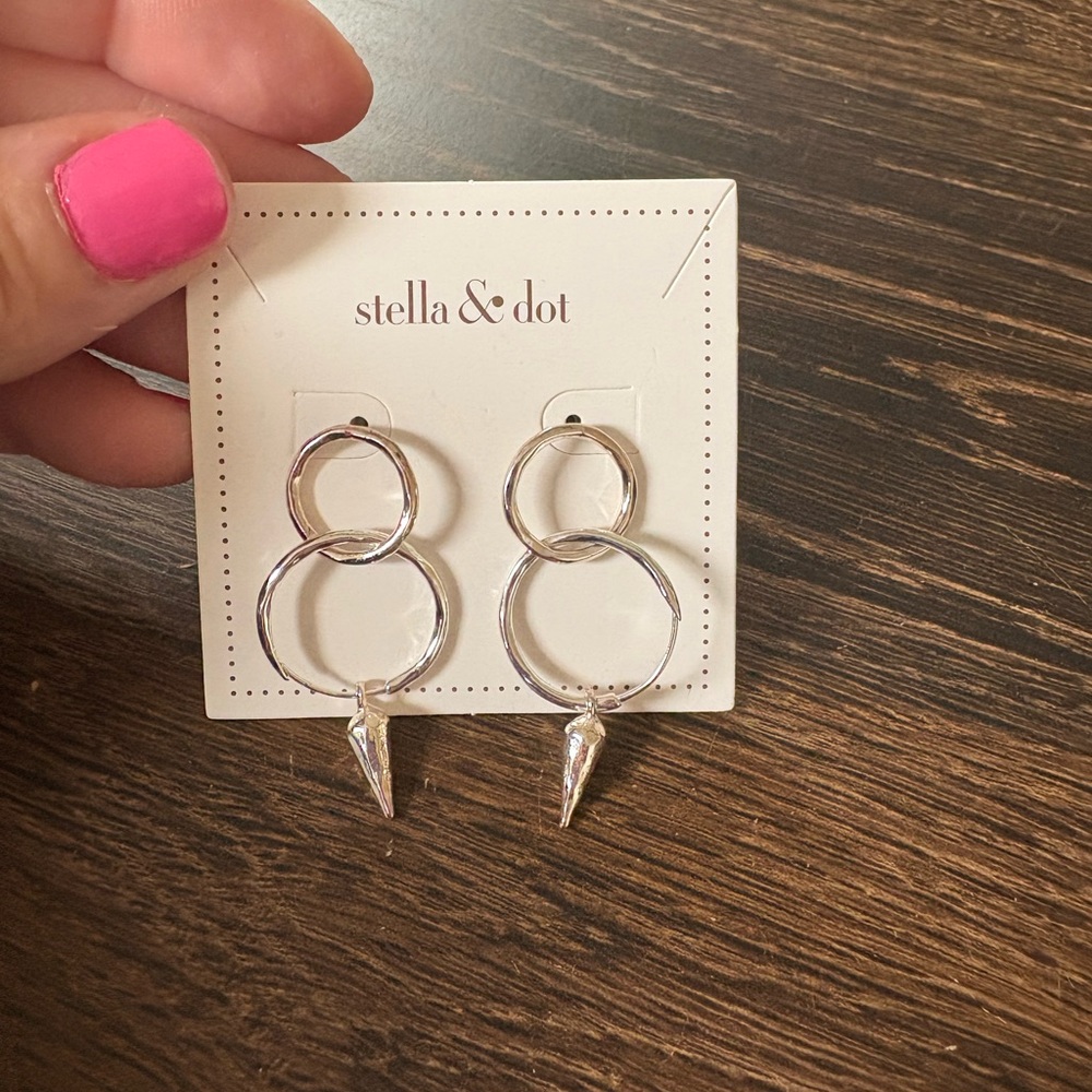 New! Stella & Dot Silver Hoop Earrings